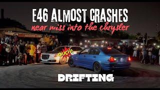 Chrysler 300 burns tires, CROWD GOES WILD! BMW E46 NEAR MISS AND @StunncustTV whips the V8 EXOKART!