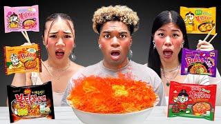 We Tried Every KOREAN SPICY Ramen Noodle Flavor!! (EXTREME)