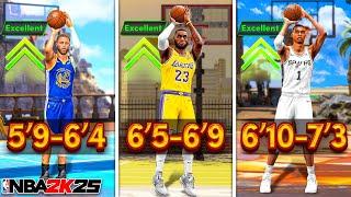 BEST JUMPSHOTS for EVERY HEIGHT + THREE POINT RATING in NBA 2K25 SEASON 2!