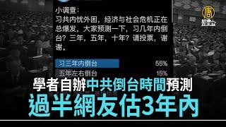 學者自辦「中共倒台時間」預測 過半網友估3年內