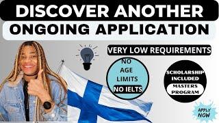 BE THE FIRST TO APPLY! MASTERS SCHOLARSHIP IN FINLAND ONGOING