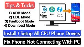 Fix Phone Not Connecting With PC, Laptop, Computer. Install All Android Phone Drivers On PC/Laptop