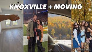 KNOXVILLE VLOG + EMPTY APT TOUR | moving day, movers, road trip, Tennessee gameday, shopping haul