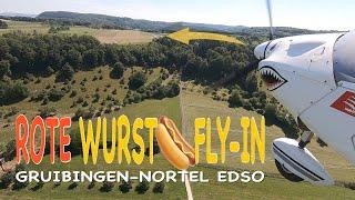 Rote Wurst Fly In auf dem Nortel | Ultraleichtflugzeug Ikarus C42