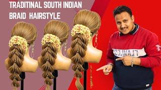 Traditional South Indian bridal hairstyles/ braid hairstyle for bridal / wedding hairstyle