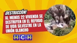 ¡Destrucción! al menos 22 vivienda se destruyen en el refugio de vida silvestre en La unión Olancho