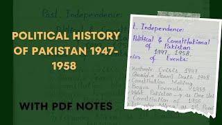 Complete Political History of Pakistan 1947-1958 || Post-independence History of Pakistan ||