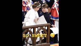 Oh wow, so sweet Prince Louis and her sister princess Charlotte, sweet moments at Kings coronation ￼