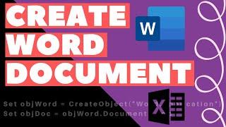 Excel VBA Macro: Create Word Document (and Write with Excel)