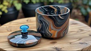 Epic Woodturning Creations // Palm Roots Meet Stunning Epoxy Colors