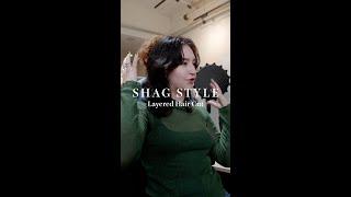 Shag Hair with bangs  (Hair Transformation) #shorts