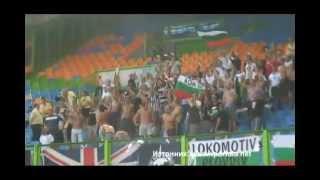 Ultras Plovdiv away at Gelredome - Vitesse fans singing along with Loko supporters