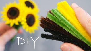 SMALL AND CUTE  How to make flowers from pipe cleaner  Sunflowers 