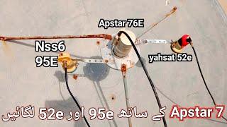 Apstar 76e dish setting with Nss6 95e /yahsat 52e Multi setup 5 feet dish|apstar 76e multi setup