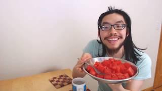 ASMR Mukbang Eating Watermelon Fruit Salad