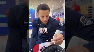 Team USA reads out the players that wore the number before them when playing in FIBA