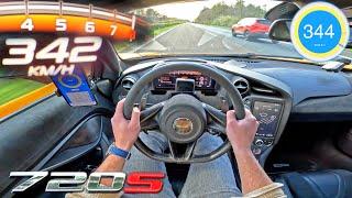 McLaren 720S INSANE *344km/h* on AUTOBAHN [NO SPEED LIMIT!]