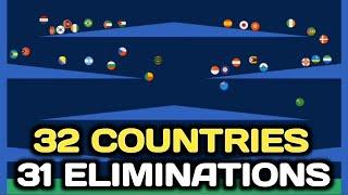 32 Countries & 31 Times Elimination Marble Race Tournament in Algodoo / Marble Racing Legends