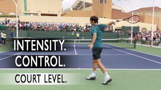 How the Pros Practice - Court Level View (60fps) Federer, Nadal, Djokovic, Murray, Kyrgios.