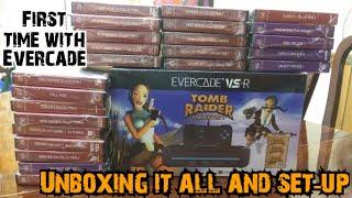 Unboxing the Evercade VS-R Tomb Raider collection bundle and more evercade games + set-up