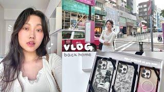 hong kong VLOG : flying back home, new iphone 14 pro max, bagel cafe, room organization˙˖°