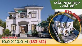 BT2-92354 Mẫu nhà tân cổ kích thước 10x10M XỨNG ĐÁNG 10 ĐIỂM #nhadepgiare