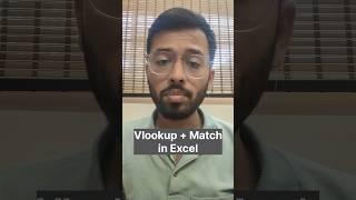 Vlookup + Match Function in M S Excel #excel #exceltips #exceltutorial