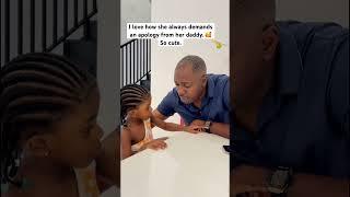 I love how she always demands an apology from her daddy.  So cute. ️