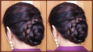 Elegant Braided Low Bun Hairstyle Tutorial | Easy Step-by-Step Guide | Hair Bun Style for Long Hair