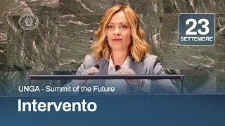 UNGA, l'intervento del Presidente Meloni al Vertice del Futuro