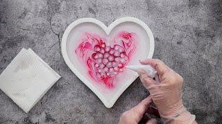 #2047 Stunning Resin Fireworks In This Gorgeous Heart Tray