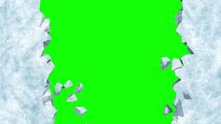 Snow wall falling green screen