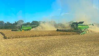 Pushing The Machines In Green Soybeans