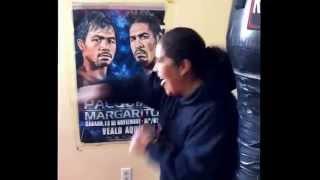 WBC Heavyweight Champ Martha Salazar at DF boxing gym in Richmond, CA