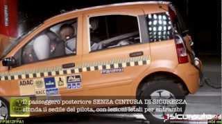 Crash test ADAC senza cinture di sicurezza posteriori