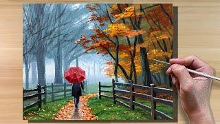 Acrylic Painting Lady with Umbrella / Correa Art