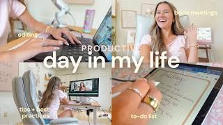 PRODUCTIVE DAY IN MY LIFE *self employed* | editing, client calls, + content creator tips