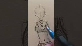 How to draw anime girl body and clothes art drawing tutorial @drawing @tips
