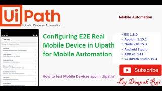 Mobile Automation Step wise Configuration in Uipath | RPA Uipath