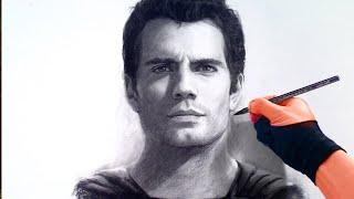 Man Of Steel (Henry Cavill) Portrait Drawing Video - FREE Art Tutorials (link in desc)