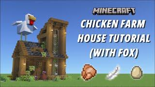 Minecraft Chicken Farm House Tutorial (With Fox) [Aesthetic Farm] [Java Edition] [1440p HD]