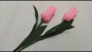 How To makeTulip Paper Flower - Hướng Dẫn Làm Hoa Tulip Giấy  Nhún - Lana Paper Flowers