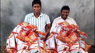 Lays Potato Chips Eating Funny Challenge | 50 Lays Potato Chips Packets | Street Food Catalog