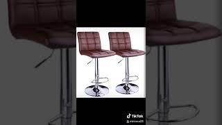 Leather Adjustable Bar Stools on Amazon ! Set of 2 Counter Height Swivel Stool All colors available