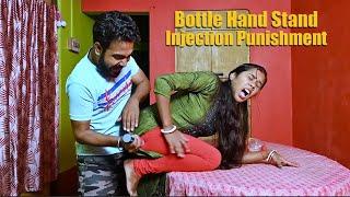 Bottle hand stand fun injection punishment I Sui wala punishment I injection funny video