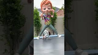 TRAMPOLiNE FLiPS with CARTOON ADLEY!! Crazy Dance Party Tricks with Navey & Adley! Jumping & Jiving