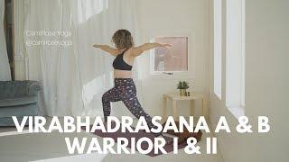 Warrior I and Warrior II HOW TO Virabhadrasana A and B