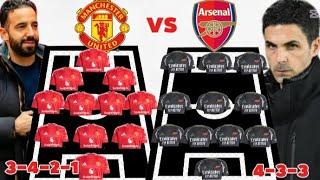 Manchester United vs Arsenal Potential Head To Head Line up in the EPL Matchweek 28 Season 2024/2025