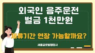 외국인 음주운전 벌금 1천만원 체류기간 연장 성공사례