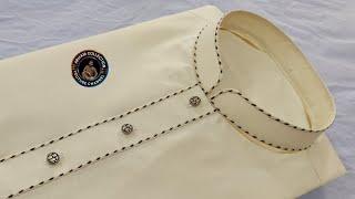 Latest Cream Colour Kurta Design 2024///How to Make Gents Designer Kurta Step by Step Urdu/Hindi